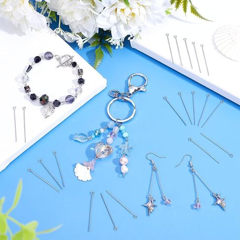 PH PandaHall 1000 قطعة 304 دبابيس عين من الفولاذ المقاوم للصدأ 1.6 بوصة صناعة المجوهرات دبابيس العين لسلاسل المفاتيح دبابيس القرط دبابيس رأس العين المفتوحة لسوار القرط قلادة المجوهرات صناعة الحرف اليدوية in Kuwait