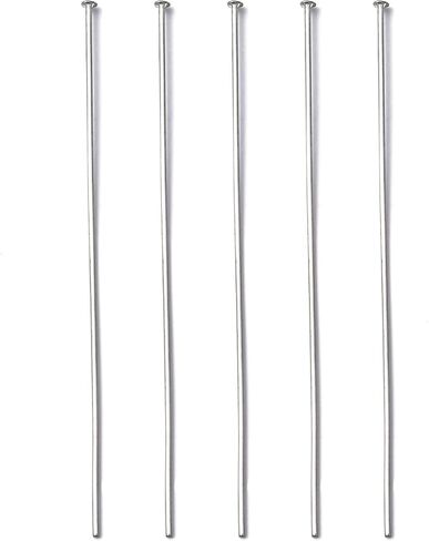 100 Pcs Flat Head Pins Tarnish Resistant Jewelry Tools and Equipment Decorative Metal End Headpins Long End Head Pin for DIY Craft Dangle Earring Bracelet Necklace Supplies 50x0.6mm, Head: 1.5mm in Saudi Arabia