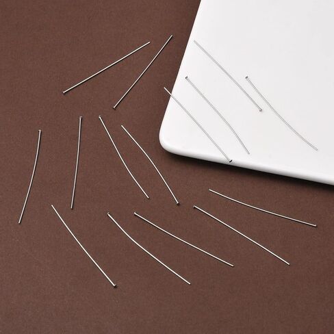 100 Pcs Flat Head Pins Tarnish Resistant Jewelry Tools and Equipment Decorative Metal End Headpins Long End Head Pin for DIY Craft Dangle Earring Bracelet Necklace Supplies 50x0.6mm, Head: 1.5mm in Saudi Arabia
