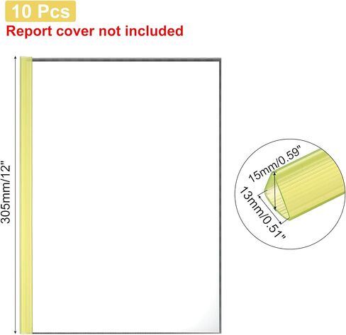 PATIKIL 10Pcs Binding Bars, 13x15mm Binding Bars Slide Grip 120 Sheets Capacity A4 Size Report Binder Presentation Binder for Study Office Report Cover Resume, Transparent White in Kuwait