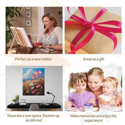 DYAIANGMU Flower Paint by Numbers Kit for Adults Beginner,Paint by Number Kits on Canvas for Adults Beginner,Digital Oil Painting Kits for Home Wall Decor 11.8X15.7inch (with Frame) in Kuwait