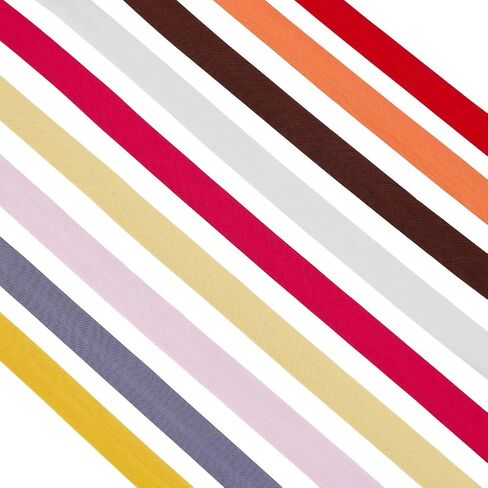 PH PandaHall 19 Yards 9 Colors Bias Binding for Sewing, 7/8 inch Double Fold Bias Tape Polycotton Bias Binding Tape Hemming Ribbon Bias Tape DIY Garment for Craft Seaming Hemming Piping Quilting in Saudi Arabia