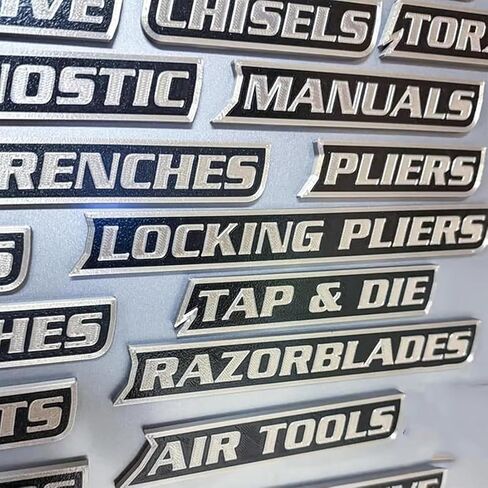 12 PCS of Magnetic Toolbox Labels, 3D Printed Toolbox Drawer Tags Magnetic Tool Box Labels, Easy to Read Printing, Quick Identifying Tool Box Drawers (Black) in Saudi Arabia