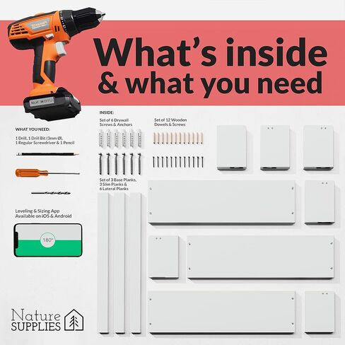 رف كتب أكريليك من NATURE SUPPLIES، مجموعة مكونة من 3 أرفف عائمة شفافة مقاس 16 بوصة، عرض حائط حديث ومتين لغرف الأطفال للكتب والألعاب، رفوف أكريليك أنيقة لديكور المنزل أو المكتب in Kuwait