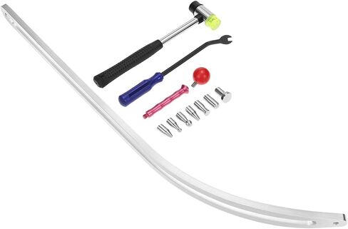 مجموعة أدوات إزالة انبعاجات السيارة من QWORK، أداة سحب لإصلاح الحاجز التلقائي من الفولاذ المقاوم للصدأ، وقضبان ربط لأدوات المخل، وقضيب منحني كبير رافع، مع قضبان منحنية، ومطرقة مطاطية، وخطافات in Kuwait