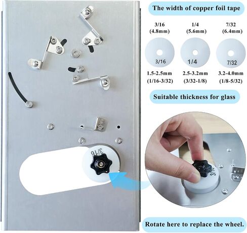 Table Foiler Tool for Stained Glass– Dispenses, Applies, and Crimps Foil, including 7/32", 3/16" and 1/4"wheels in Saudi Arabia