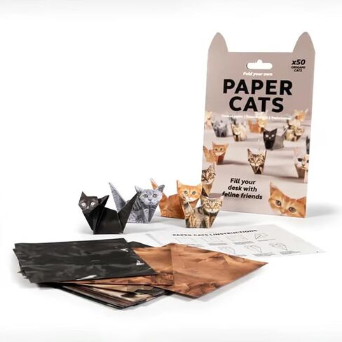 2PCS DIY Paper Cats,50 Sheets Cute Kitten Origami Cats Kit,3D Handmade DIY Origami Paper to Fold Cute Figures,Desk Decoration & Gift for Cat Lovers in Saudi Arabia