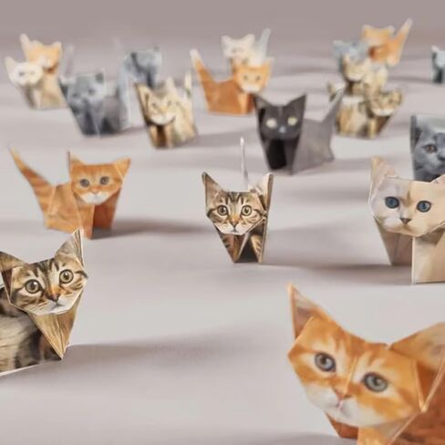 2PCS DIY Paper Cats,50 Sheets Cute Kitten Origami Cats Kit,3D Handmade DIY Origami Paper to Fold Cute Figures,Desk Decoration & Gift for Cat Lovers in Saudi Arabia