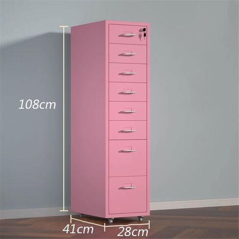 Filing Cabinet Metal File Data Organizer Multifunctional Office Storage Drawer Cabinet 8 Layer Large Capacity File Cabinet with Lock Storage Cabinet(Blue) in Saudi Arabia