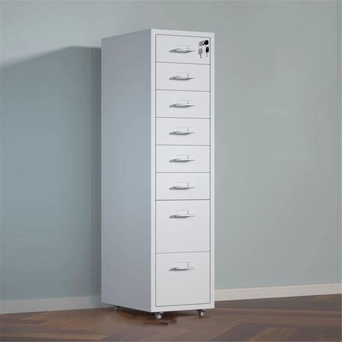 Filing Cabinet Metal File Data Organizer Multifunctional Office Storage Drawer Cabinet 8 Layer Large Capacity File Cabinet with Lock Storage Cabinet(Blue) in Saudi Arabia