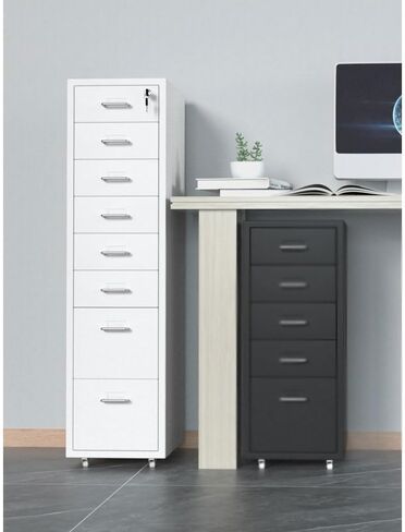 Filing Cabinet Metal File Data Organizer Multifunctional Office Storage Drawer Cabinet 8 Layer Large Capacity File Cabinet with Lock Storage Cabinet(Blue) in Saudi Arabia