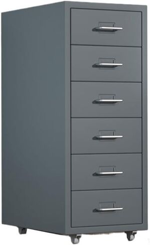 Filing Cabinet Thickened Cold Rolled Steel Chest of Drawers 6 Layers of Large Capacity Storage Cabinets Office File Cabinets Multifunctional Data Organizing Cabinet Storage Cabinet(Gris) in Saudi Arabia