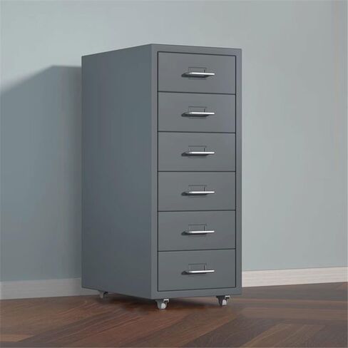 Filing Cabinet Thickened Cold Rolled Steel Chest of Drawers 6 Layers of Large Capacity Storage Cabinets Office File Cabinets Multifunctional Data Organizing Cabinet Storage Cabinet(Gris) in Saudi Arabia