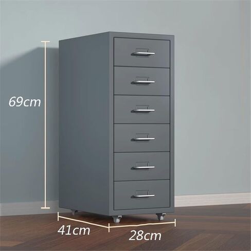 Filing Cabinet Thickened Cold Rolled Steel Chest of Drawers 6 Layers of Large Capacity Storage Cabinets Office File Cabinets Multifunctional Data Organizing Cabinet Storage Cabinet(Gris) in Saudi Arabia