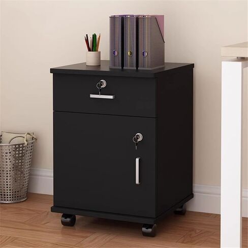 Simple Locking Mobile Low Cabinet Office File Folders with Drawer File Organizer File Storage Cabinets (Bruin) in Saudi Arabia