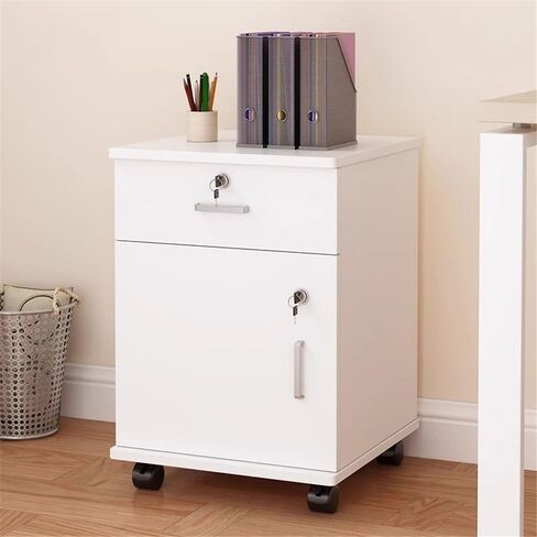 Simple Locking Mobile Low Cabinet Office File Folders with Drawer File Organizer File Storage Cabinets (Bruin) in Saudi Arabia