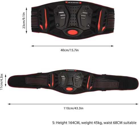 Motorcycle Kidney Belt, Professional Breathable Anti Fall Motocross Waist Belt Protector Brace Support Belt for Cycling (Large for <50KG Dog 200x130x65mm) in Saudi Arabia