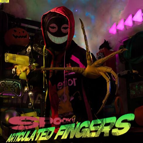 Varesee Articulated Fingers, Long Claws with Fingernails, Gloves Included, Halloween Hand Need to Assemble, Black Finger+Black Fingernail in Saudi Arabia