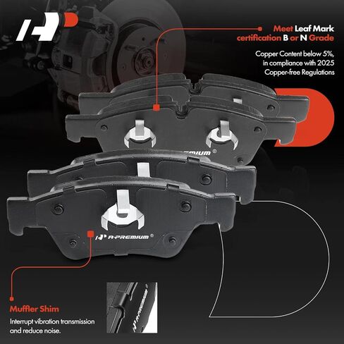 A-Premium Front & Rear Disc Brake Calipers with Ceramic Pads Compatible with Dodge Durango 2011-2018 & Jeep Grand Cherokee 2011-2017 12-PC Set in Saudi Arabia