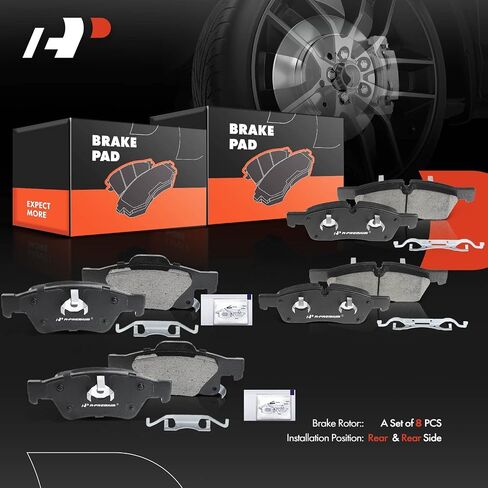 A-Premium Front & Rear Disc Brake Calipers with Ceramic Pads Compatible with Dodge Durango 2011-2018 & Jeep Grand Cherokee 2011-2017 12-PC Set in Saudi Arabia