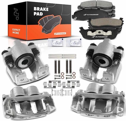 A-Premium Front & Rear Disc Brake Calipers with Ceramic Pads Compatible with Ford F-150 1999-2003 & Lincoln Blackwood 2002-2002 12-PC Set in Saudi Arabia