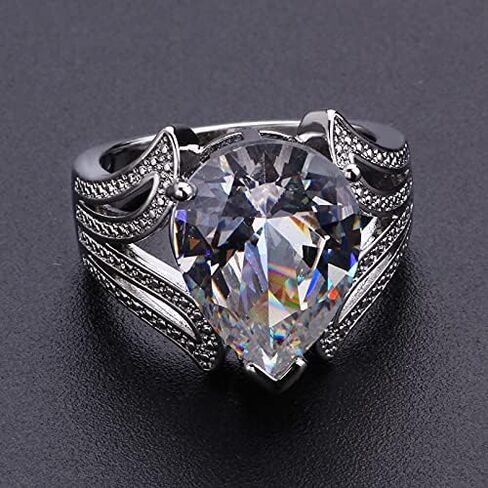 2ct Wedding Rings 925 Sterling Silver Shiny Full Teardrop Engagement Wedding Band Promise Jewelry-Making-Patterns Size 7 in Saudi Arabia