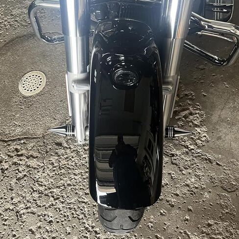 ONETEN CNC 3.6 بوصة أغطية صواميل المحور الأمامي قبعات لـ Harley Davidson Street Road Electra Tri Glide Touring Road King Sportster Softail Fat Boy Dyna 2002-2024 ألومنيوم (أسود) in Kuwait