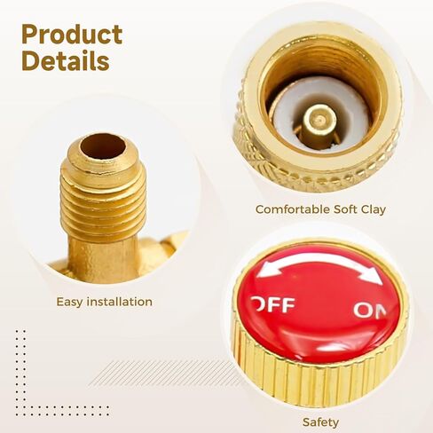مجموعة محولات التوصيل السريع R410A R22 R32، أداة Hvac، تركيبات نحاسية منخفضة الخسارة، صمام أمان لشحن المبرد، 5/16 إلى 1/4 مكيف منزلي in Kuwait
