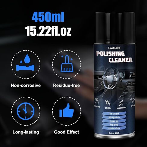 EAWONGEE Interior Car Cleaner & Protectant, 450ml, Multi-Surface Polish for Plastic, Leather, Vinyl in Kuwait