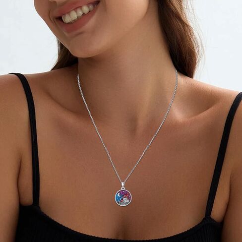 YueYuan Halloween Necklace Sterling Silver Bat Pendant Necklace Animal Gothic Charm Black Skull Vampire Witch Jewelry Gifts for Men Women Girls in Kuwait