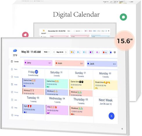 شاشة لمس تقويم حائط رقمية مقاس 15.6 بوصة، مخطط مهام، IPS FHD، مخطط حائط، جداول عائلية ذكية، حامل على الحائط، تدوير تلقائي، منظم حائط، أعياد ميلاد الأطفال أو الآباء، عيد الميلاد in Kuwait