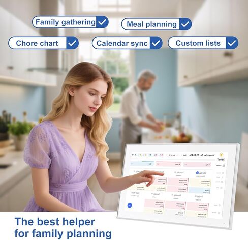 شاشة لمس تقويم حائط رقمية مقاس 15.6 بوصة، مخطط مهام، IPS FHD، مخطط حائط، جداول عائلية ذكية، حامل على الحائط، تدوير تلقائي، منظم حائط، أعياد ميلاد الأطفال أو الآباء، عيد الميلاد in Kuwait