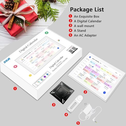 شاشة لمس تقويم حائط رقمية مقاس 15.6 بوصة، مخطط مهام، IPS FHD، مخطط حائط، جداول عائلية ذكية، حامل على الحائط، تدوير تلقائي، منظم حائط، أعياد ميلاد الأطفال أو الآباء، عيد الميلاد in Kuwait