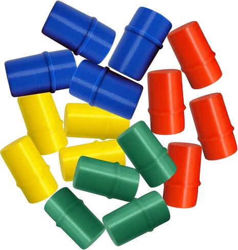 قطع غيار ألعاب لوح المشاكل - مجموعة مكونة من 16 قطعة (أحمر، أخضر، أزرق، أصفر) - المحركون والبيادق والأوتاد in Kuwait