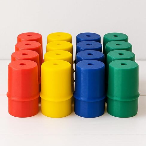 قطع غيار ألعاب لوح المشاكل - مجموعة مكونة من 16 قطعة (أحمر، أخضر، أزرق، أصفر) - المحركون والبيادق والأوتاد in Kuwait