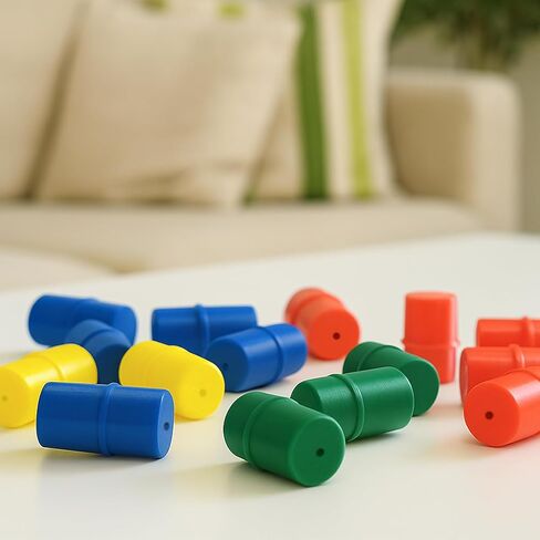 قطع غيار ألعاب لوح المشاكل - مجموعة مكونة من 16 قطعة (أحمر، أخضر، أزرق، أصفر) - المحركون والبيادق والأوتاد in Kuwait