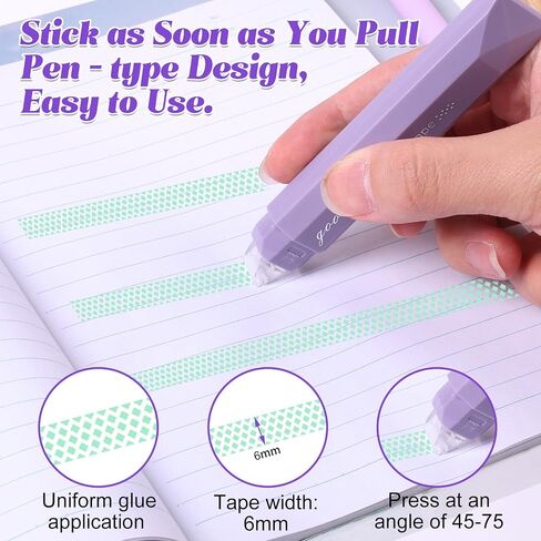 4PCS Double Sided Tape Pen, Strong Double Sided Tape Pens, New Gradient Color Double Side Tape Roller for Gift Wrapping, Junk Journals, Essential Scrapbooking Supplies, School Office (Green) in Saudi Arabia
