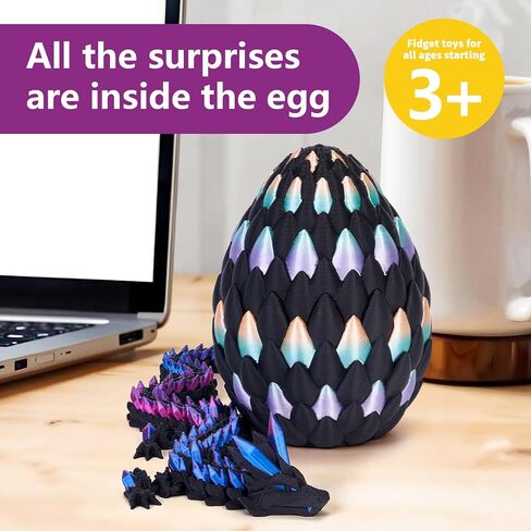 3D Printed Dragon Eggs, 3-D Dragon Eggs with Articulated Dragons Toys Inside for Kids in Saudi Arabia