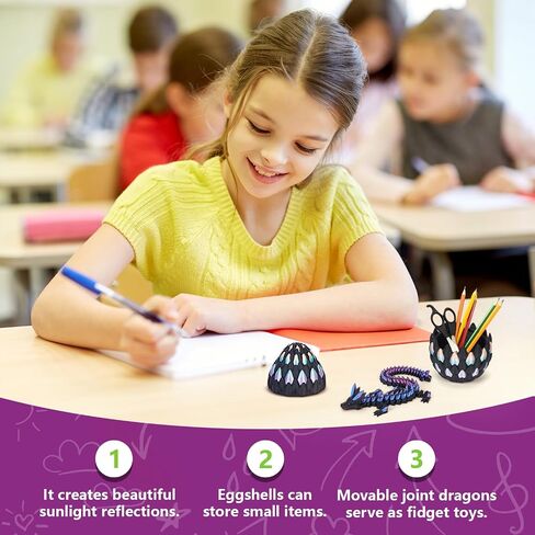 3D Printed Dragon Eggs, 3-D Dragon Eggs with Articulated Dragons Toys Inside for Kids in Saudi Arabia