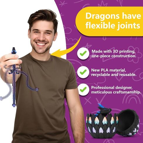 3D Printed Dragon Eggs, 3-D Dragon Eggs with Articulated Dragons Toys Inside for Kids in Saudi Arabia