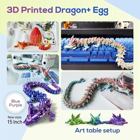 بيضة تنين مطبوعة ثلاثية الأبعاد، بيض تنين مع تنين بالداخل، لعبة بيضة تنين مفاجئة، تنين ثلاثي الأبعاد كريستال مفصلي بالكامل، بيض دينو حيوانات رائعة لأعمار 5-7 4-6 8-12 في سن المراهقة، حشوات تخزين عيد الميلاد للأطفال in Kuwait