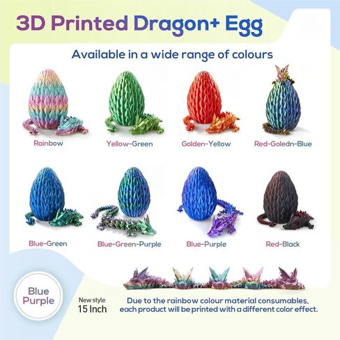بيضة تنين مطبوعة ثلاثية الأبعاد، بيض تنين مع تنين بالداخل، لعبة بيضة تنين مفاجئة، تنين ثلاثي الأبعاد كريستال مفصلي بالكامل، بيض دينو حيوانات رائعة لأعمار 5-7 4-6 8-12 في سن المراهقة، حشوات تخزين عيد الميلاد للأطفال in Kuwait