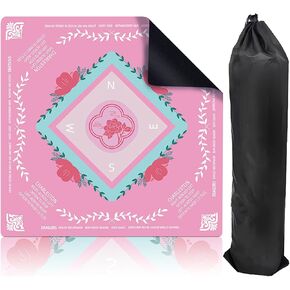 Mahjong Mat for Table, Non-Slip Noise Reducing for American Mahjong/Board Games, 31.5x31.5 Inch Premium Gaming Mat, with Black Storage Pouch (Pink) in Saudi Arabia