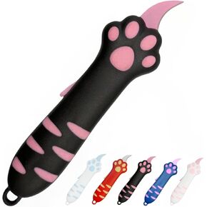 Cat Paw Box Cutter, 2025 New Retractable Cat Claw Knife Cute Cat Box Paper Cutter，Portable Cat Retractable Knife (Red) in Saudi Arabia