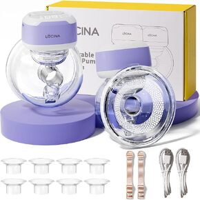 Lucina Milk Collectors for Breastfeeding, Breast Milk Catcher and Saver, Silicone Breast Pump Manual, Milk Collection Shell for Leaking Milk, Stopper and Dust Cover Lid Included, 4oz/120ml in Kuwait