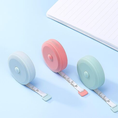 3PCS Body Measuring Tape, 60in Retractable Tape Measure Soft Fabric Sewing Ruler for Body Measurement Weight Loss Cloth Knitting Craft(Green,Pink,Blue) in Saudi Arabia