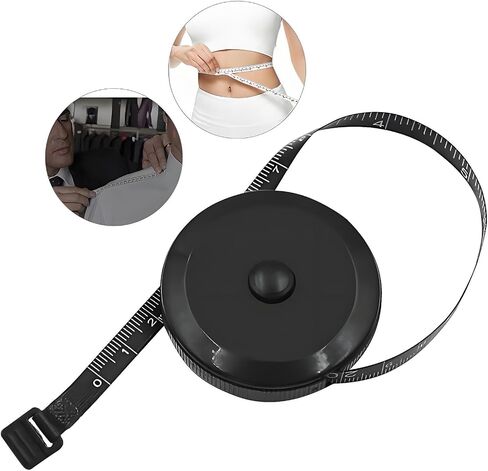 [2 Pack] Soft Tape Measure Retractable Measuring for Body Fabric Sewing Tailor Cloth Knitting Craft Weight Loss Measurements, Black & White in Saudi Arabia