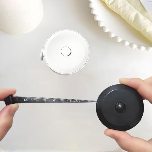 [2 Pack] Soft Tape Measure Retractable Measuring for Body Fabric Sewing Tailor Cloth Knitting Craft Weight Loss Measurements, Black & White in Saudi Arabia