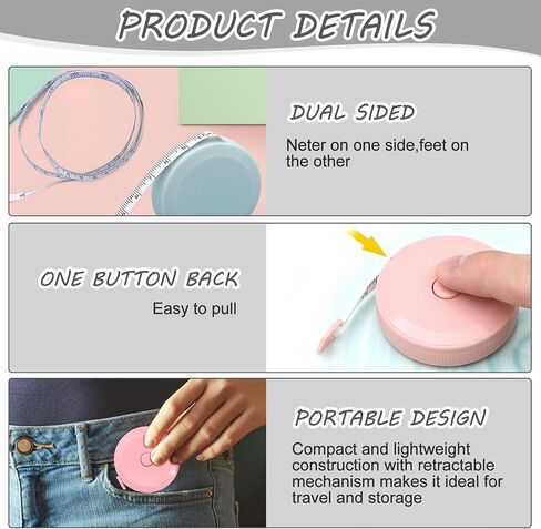 Tape Measures Retractable, Small Sewing Tape Measure for Craft Nursing Medical Travel(Pink) in Saudi Arabia