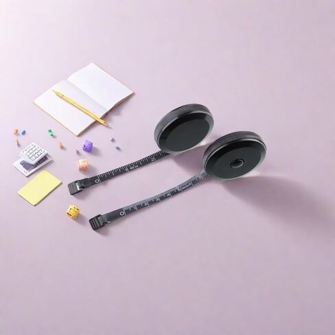2PCS Body Measuring Tape, 60in Retractable Tape Measure Soft Fabric Sewing Ruler for Body Measurement Weight Loss Cloth Knitting Craft(Black) in Saudi Arabia
